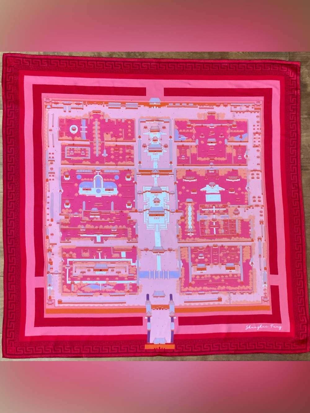 SHANGHAI TANG Double Happiness City Pattern  Scarf